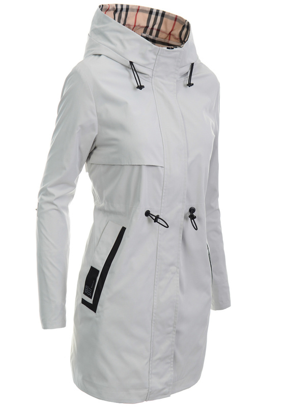 Damska Kurtka Parka Wiosenna Barbara Szara