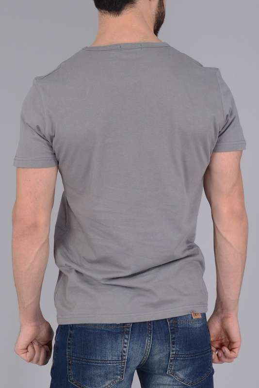 Męska Koszulka T-shirt Nadruk Szara