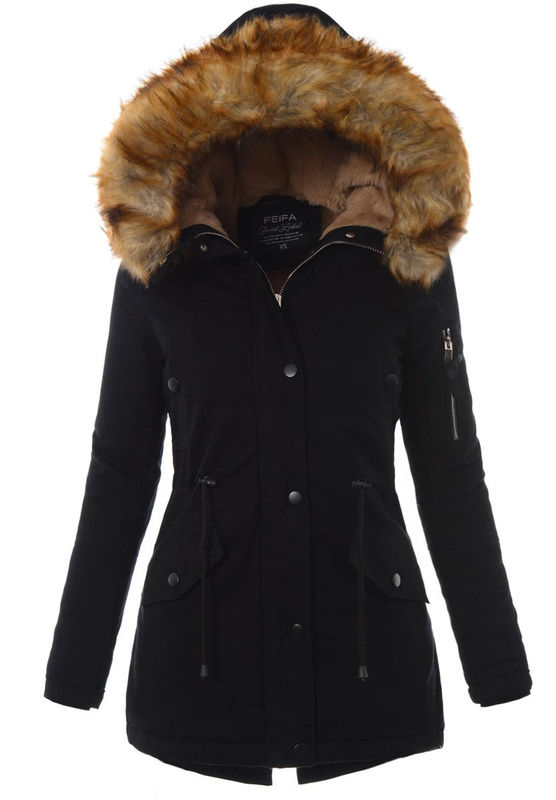 Damska Kurtka Parka Zimowa Czarna