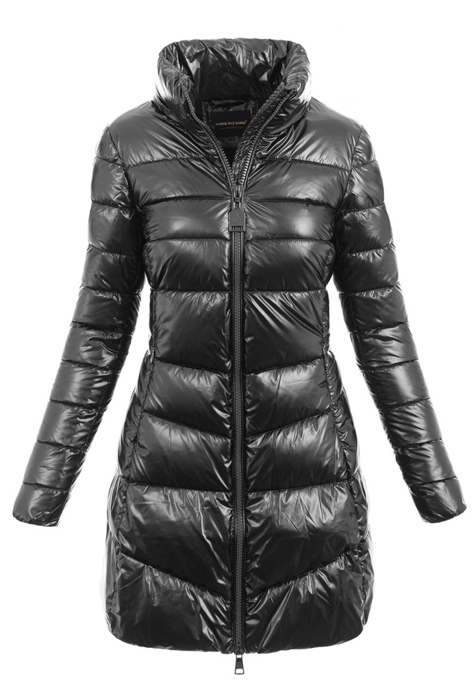 Damska Kurtka Zimowa Ortalionowa Sabrina Czarna Z Naturalnym Futerkiem