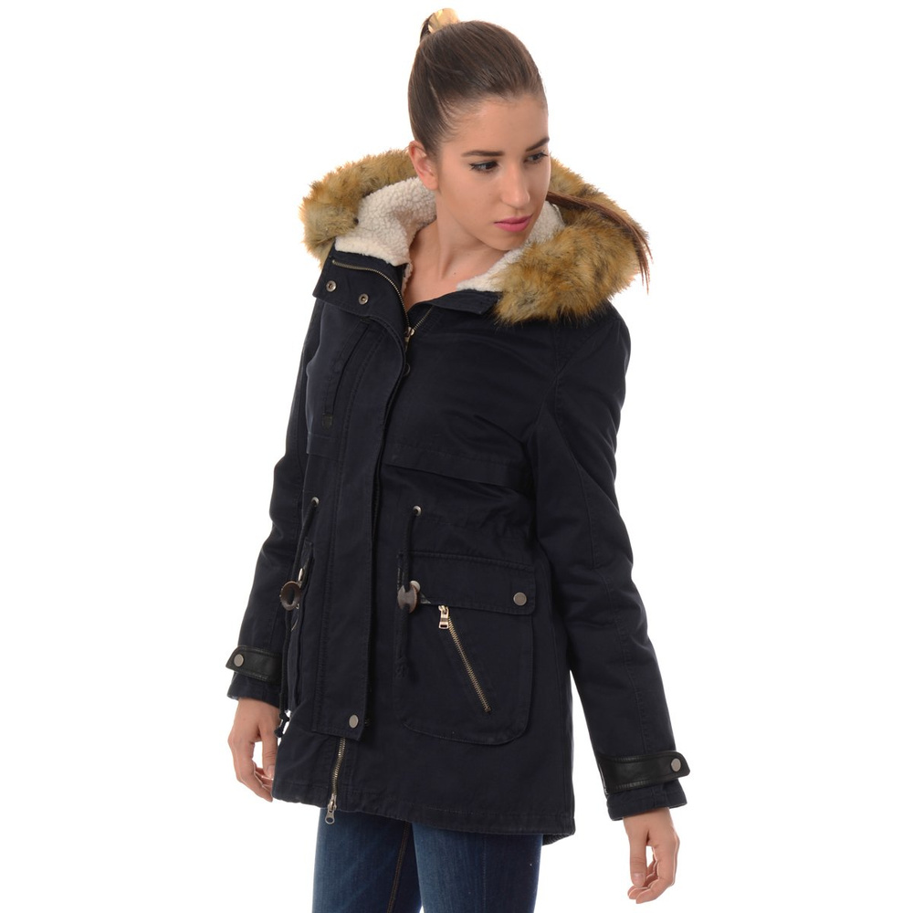 Damska Kurtka Parka Zimowa 2w1 Granatowa (489)