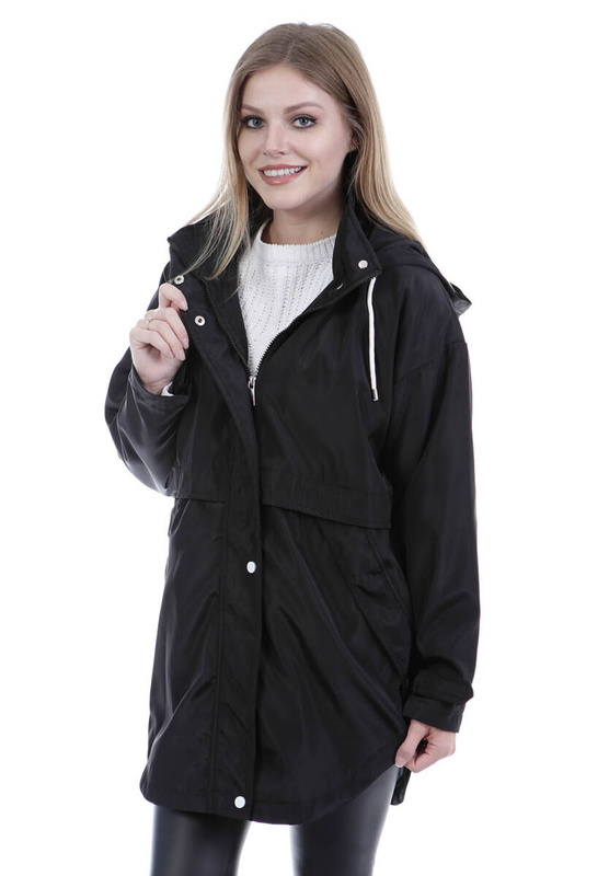 Damska Kurtka Parka Wiosenna Ksenia Czarna
