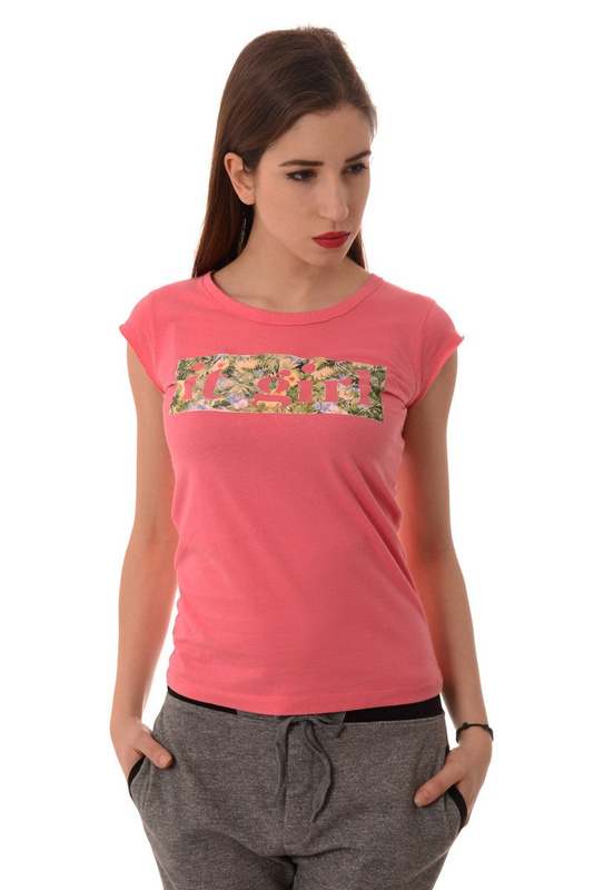 Bluzka Damska Koszulka Krótki Rękaw Różowa