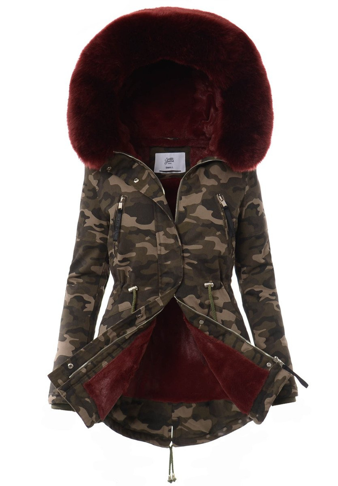 Kurtka Parka Aleksandra Moro Z Bordowym Futrem