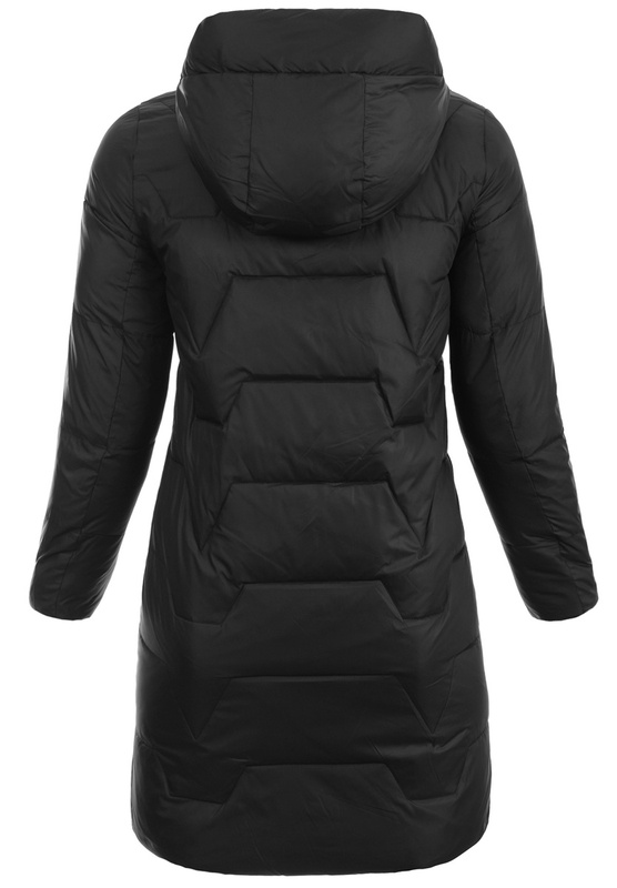 Damska Kurtka Pikowana Długa Erika Czarna