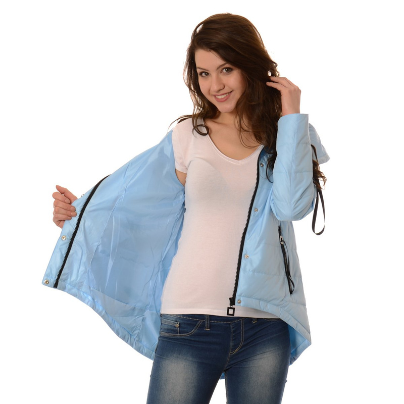 Kurtka Przejściowa Damska Asymetryczna Anna Błękitna