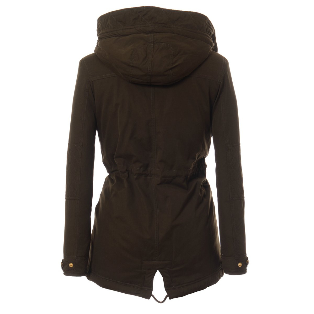 Damska Kurtka Parka Zimowa Oliwkowa