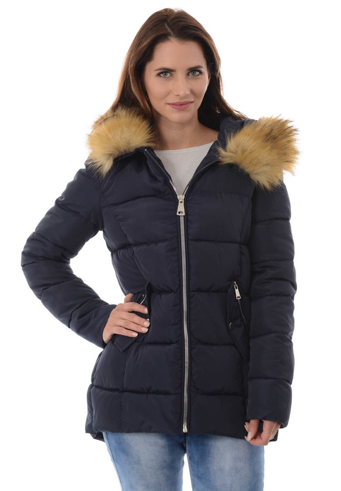 Damska Zimowa Kurtka Ortalionowa Granatowa