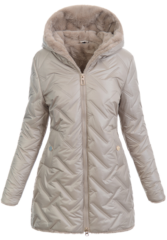 Damska Kurtka Zimowa Malina Beżowa