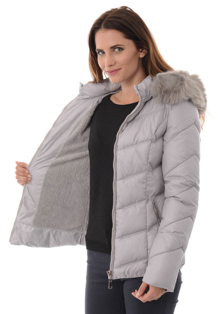 Damska Zimowa Kurtka Ortalionowa Szara
