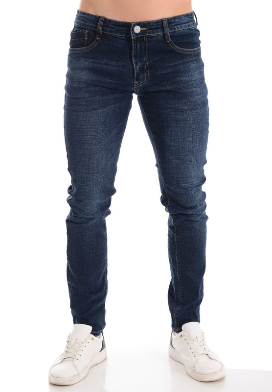 Męskie Spodnie Jeansowe Granatowe
