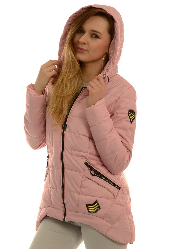 Damska Jesienna Wiosenna Kurtka Lilien Różowa