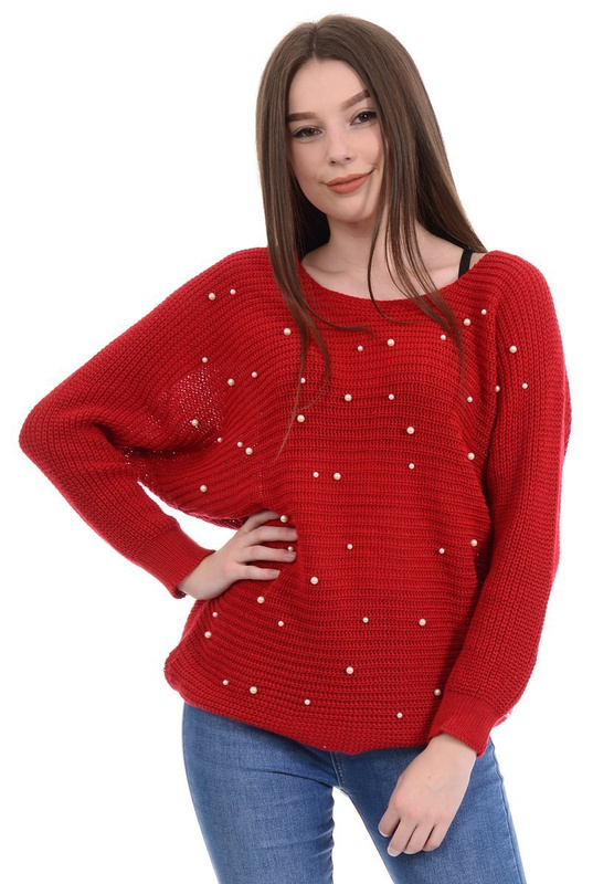 Damski Sweter Czerwony