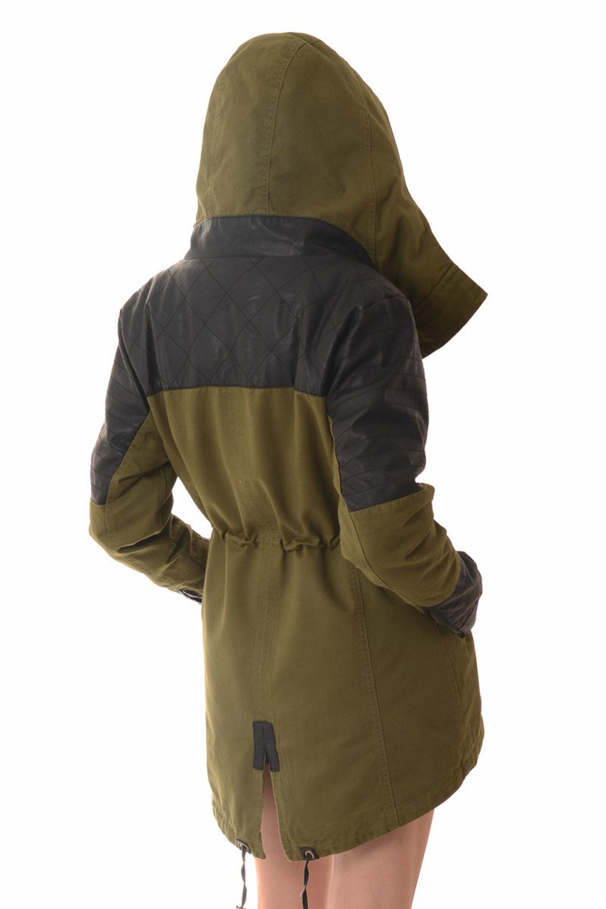 Damska Kurtka Parka 2w1 Jesienna Zimowa Zielona