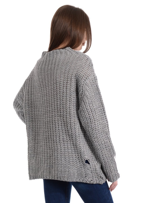 Damski Sweter Oversize Szary