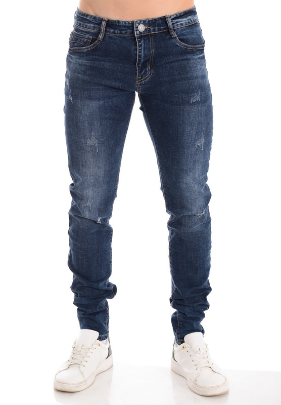 Męskie Spodnie Jeansowe Granatowe