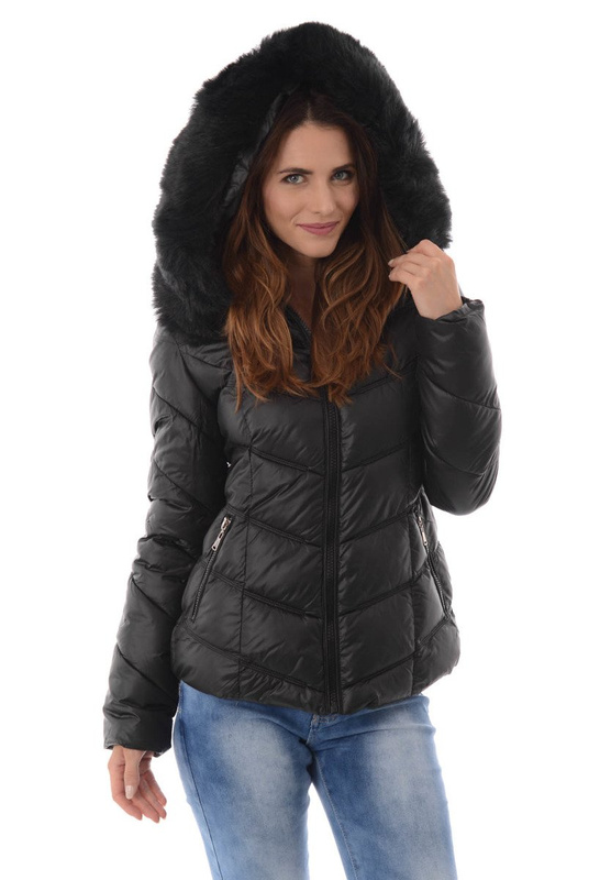 Damska Zimowa Kurtka Ortalionowa Czarna