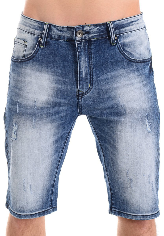 Męskie Spodenki Jeansowe Niebieskie