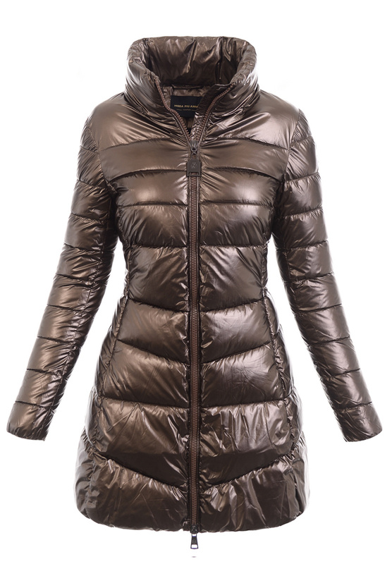 Damska Kurtka Zimowa Ortalionowa Sabrina Brązowa Z Naturalnym Futerkiem