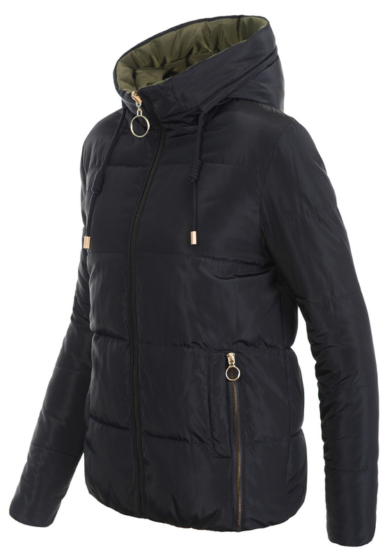 Damska Kurtka Ortalionowa Dwustronna Nastia Czarna