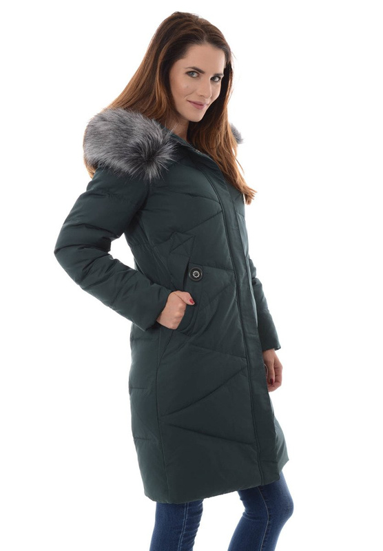 Damska Zimowa Kurtka Ortalionowa Zielona