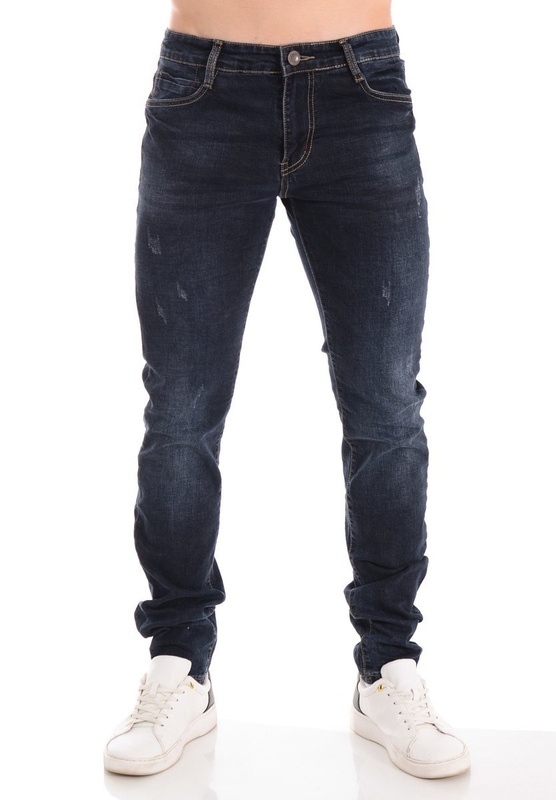 Męskie Spodnie Jeansowe Granatowe