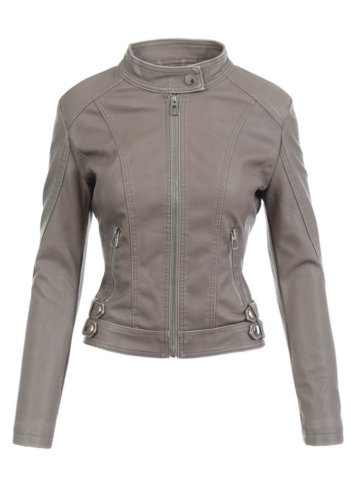 Damska Kurtka Ramoneska Ismena Beżowa