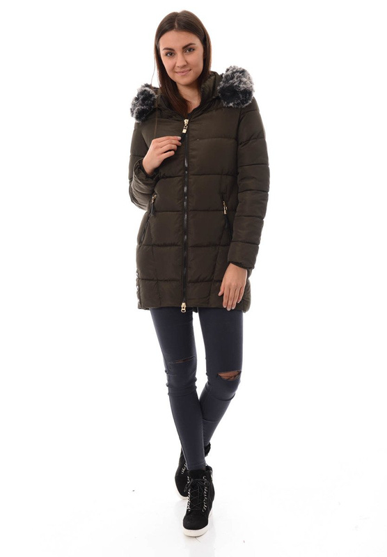 Damska Zimowa Kurtka Ortalionowa Magdalena Zielona