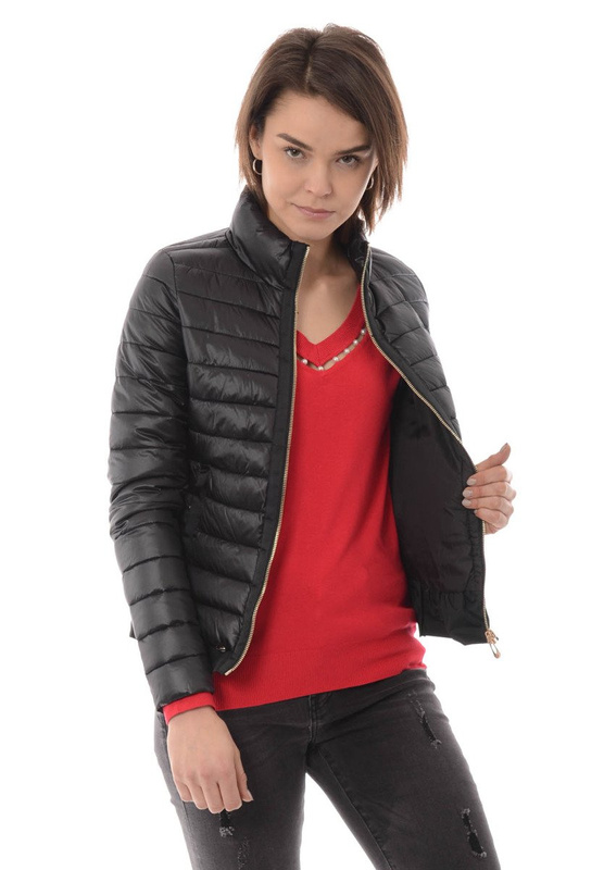 Damska Wiosenna Kurtka Czarna