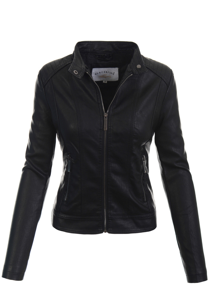 Damska Kurtka Ramoneska Adelajda Czarna