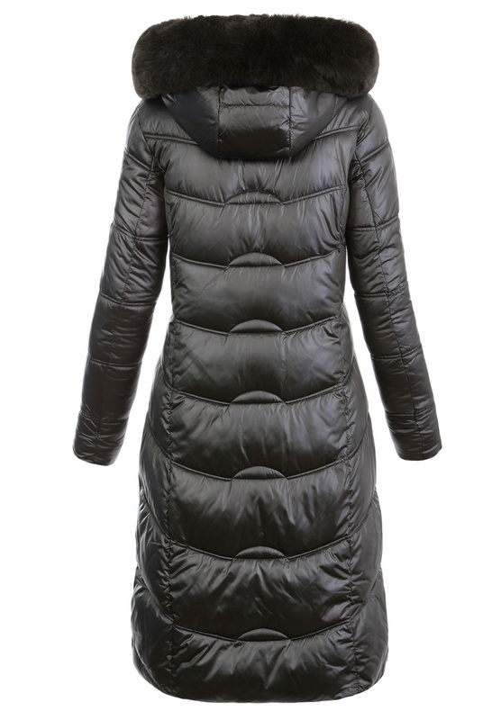 Damska Długa Kurtka Pikowana Stella Khaki