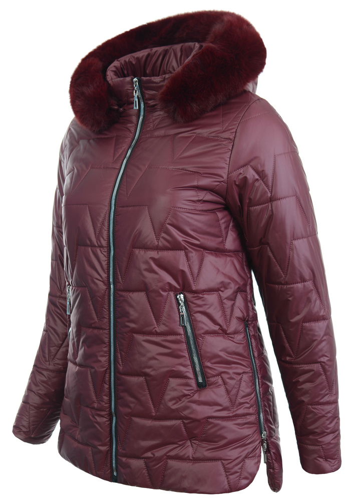 Damska Kurtka Zimowa Czesława Bordowa