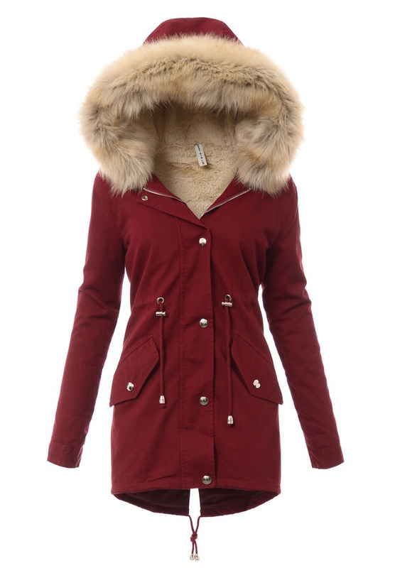 Damska Kurtka Parka 2w1 Konstancja Bordowa