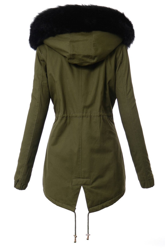 Piękna Damska Kurtka Parka Ismena z Czanym Futerkiem