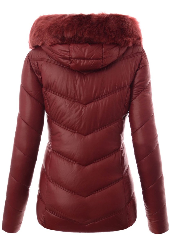 Damska Zimowa Kurtka Ortalionowa Bordowa