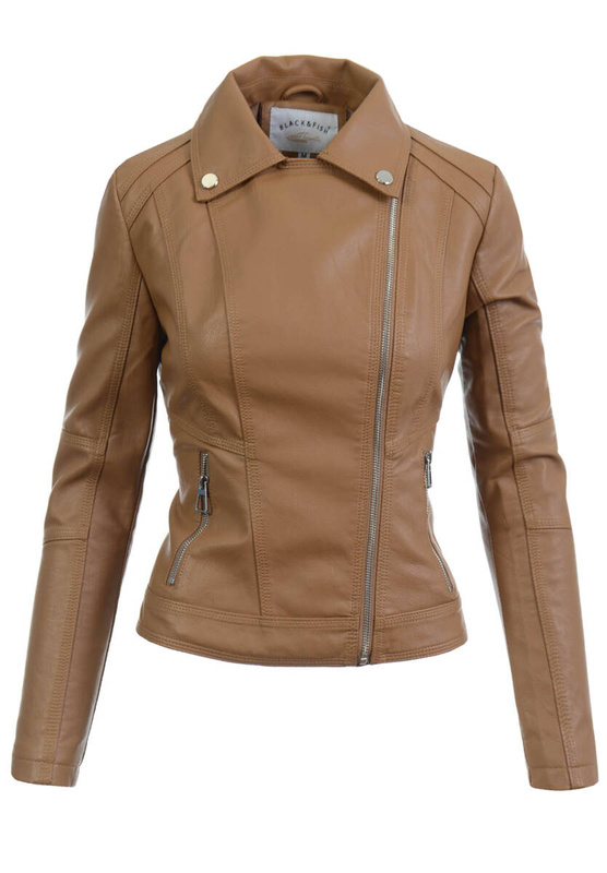 Damska Kurtka Ramoneska Megan Jasno Brązowa