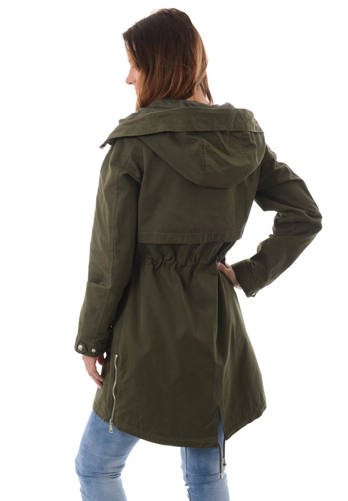 Damska Kurtka Parka Zimowa 2w1 Zielona