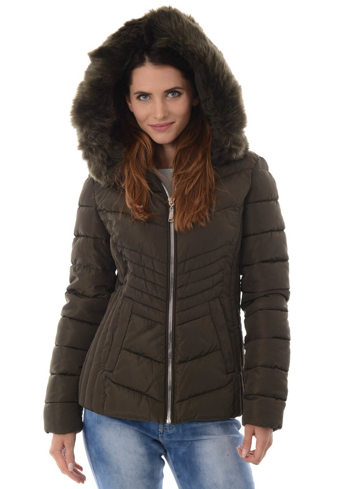 Damska Zimowa Kurtka Ortalionowa Zielona