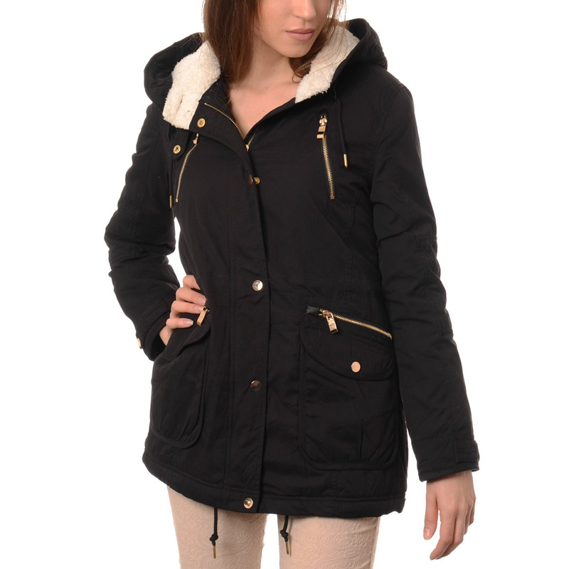 Damska Kurtka Parka Zimowa Czarna (595)