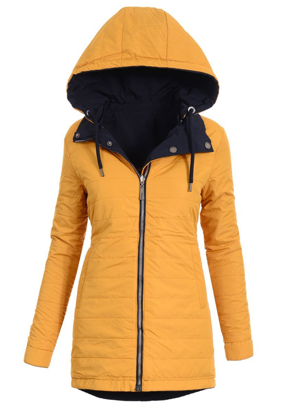 Kurtka Dwustronna Claudia Wiosenna Granatowo - Żółta