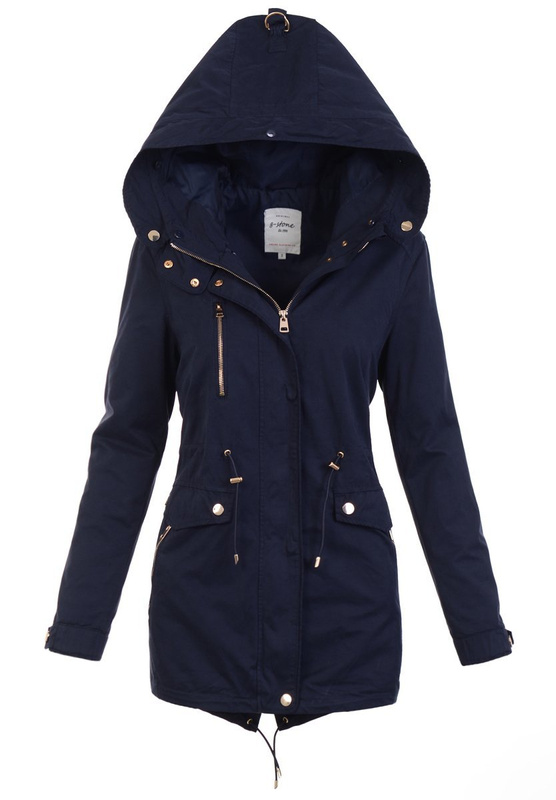 Damska Parka 2w1 Ciemno Granatowa