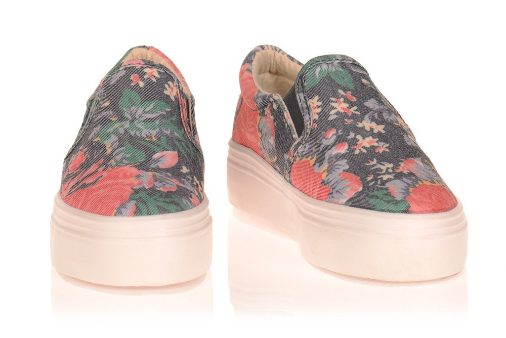 Trampki Slip On Kylie Platforma Kwieciste