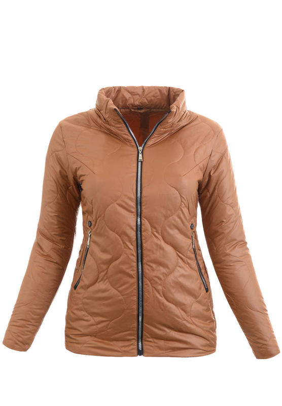 Damska Wiosenna Kurtka Halina Brązowa