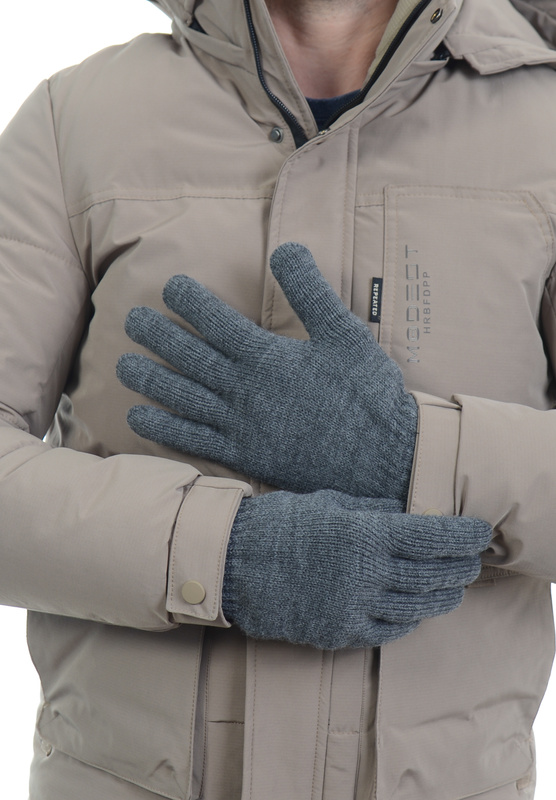 Męskie Rękawiczki Ciemno Szare