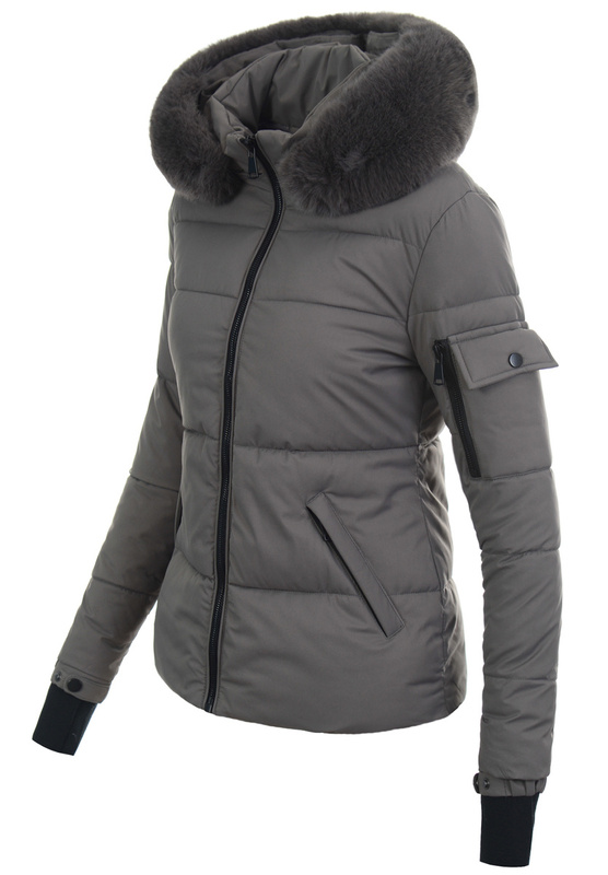 Damska Kurtka Zimowa Florentyna Grafitowa