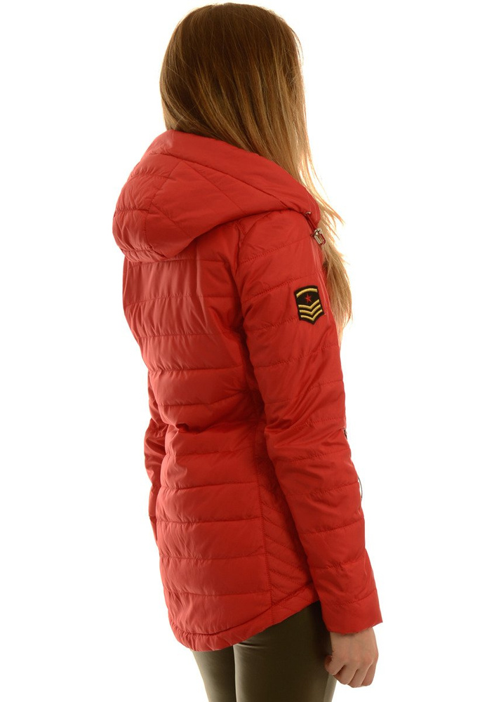 Damska Jesienna Wiosenna Kurtka Mery Czerwona