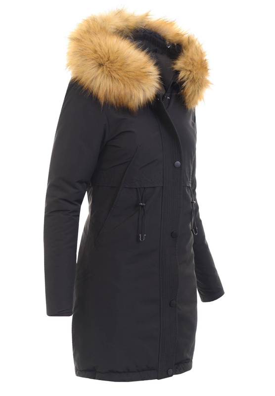 Damska Kurtka Zimowa Parka Dwustronna Eulalia Czarna