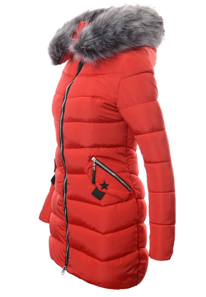 Damska Zimowa Kurtka Ortalionowa Paulina Czerwona