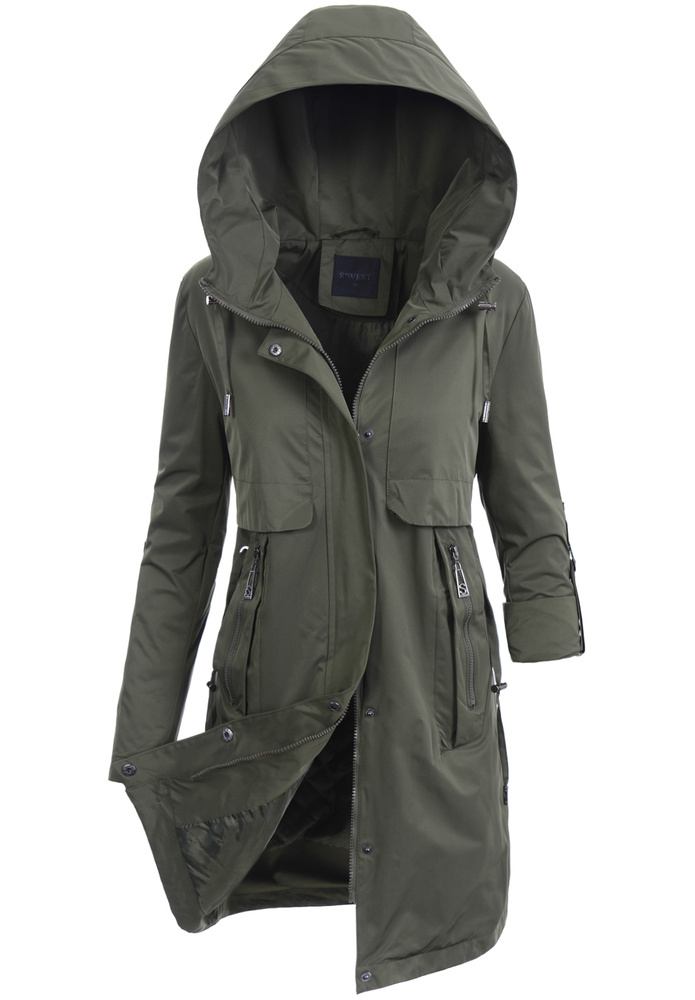 Damska Kurtka Parka Wiosenna Sofia Zielona
