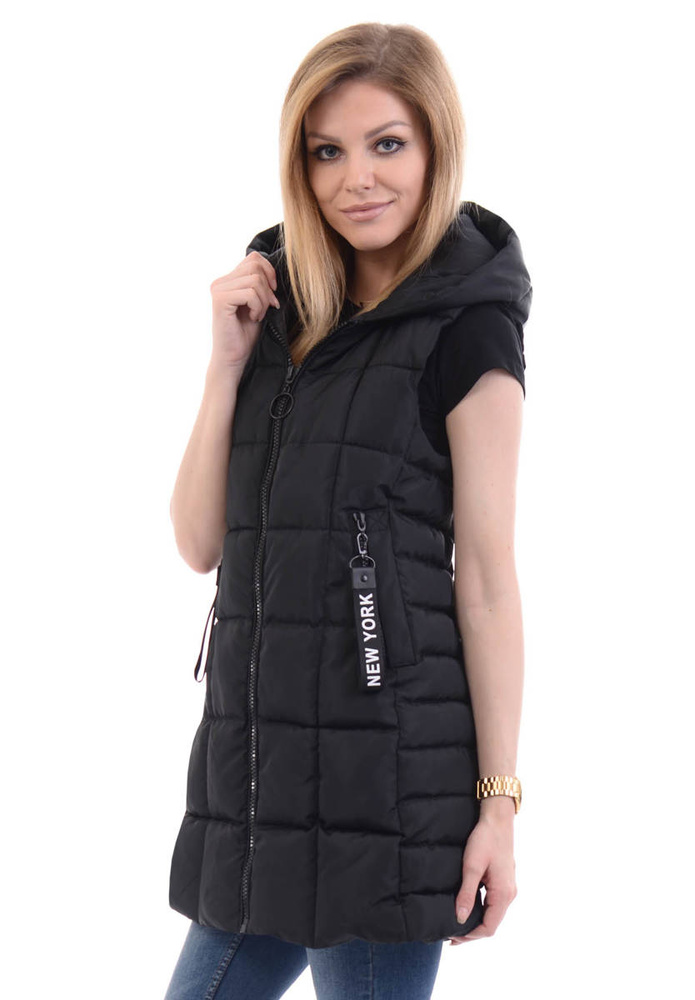 Damska Kamizelka Bezrękawnik Marietta Czarna